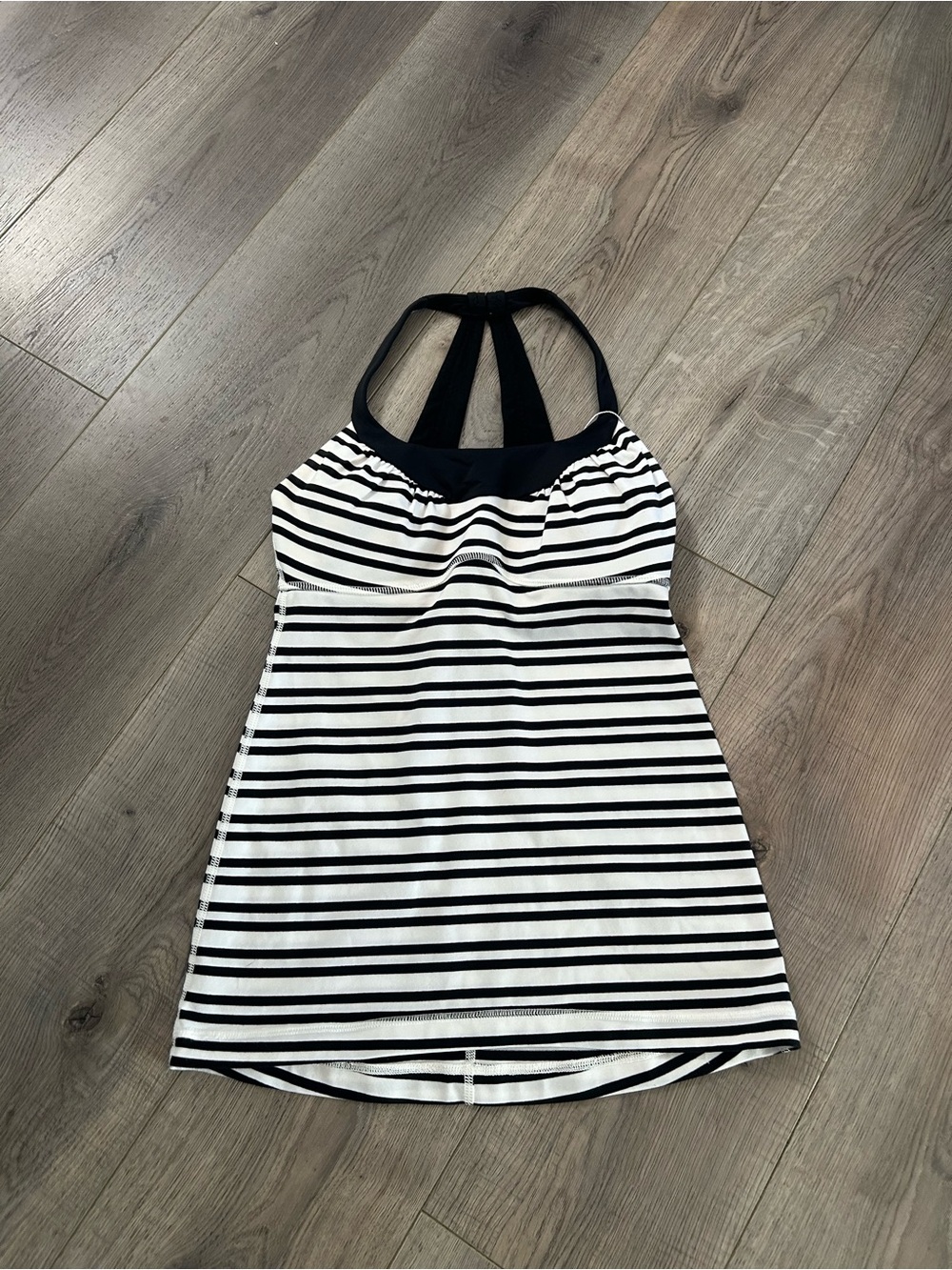 Lululemon Striped Black & White Halter tank